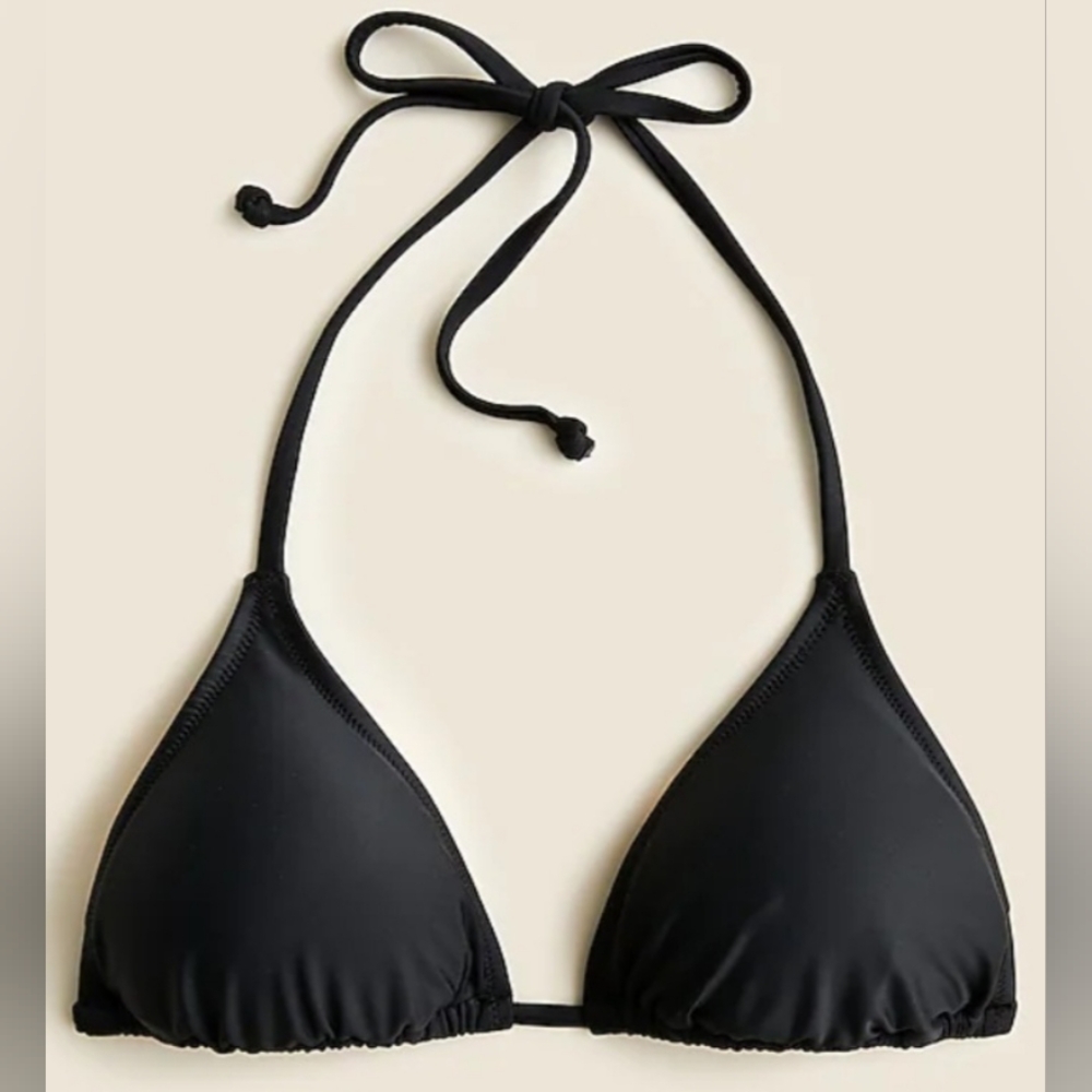 XXL J. Crew Swim Heritage Triangle Bikini Top Black